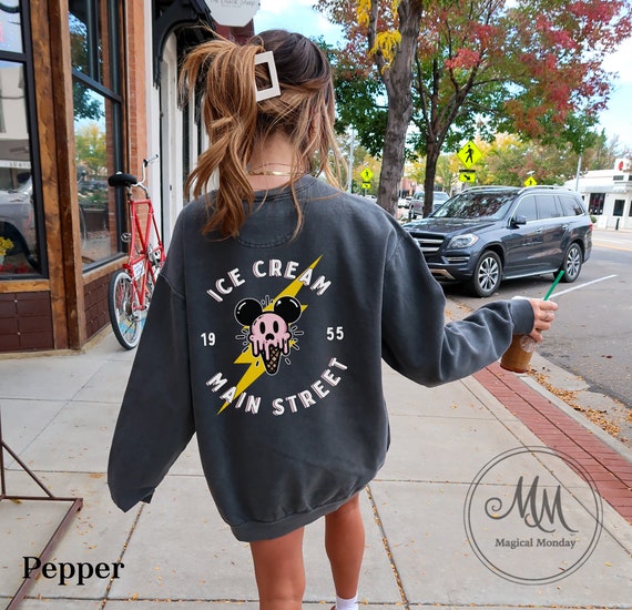 Main Street Mouse Ice Cream Crewneck Comfort Colors Oversized Sweatshirt Mickey Ice Cream Disney Vacation Sweater Retro Disney Sweatshirt Etsy