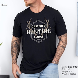 Chemise pavillon de chasse et taverne de Gaston, chemise Gaston pour homme inspirée de Disney, chemise pour vacances en famille, chemise pour boire Epcot, chemise papa drôle