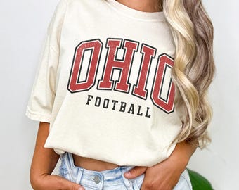 Ohio Football Comfort Farben Shirt, Universitäts Football Tshirt, College Football Spieltag Shirt, Ohio Shirt