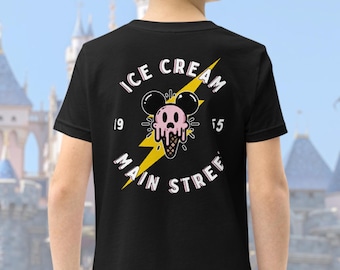 Ice Cream Main Street USA Youth Shirt, Mouse IceCream Vacation Shirt, Front and back print