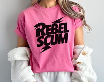 Maglietta Rebel Scum, ispirata a Star Wars e Bowie, con colori comodi.