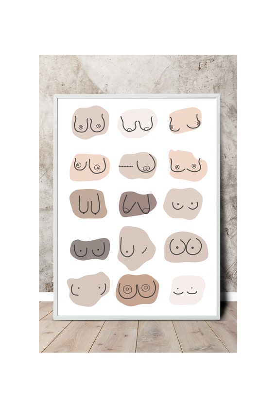 Boob Print, All Boobs Are Good Boobs, Print Wall Art, Body Print