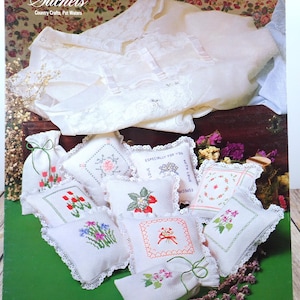 Kwiatowy/Krajobrazowy - Saszetki, Ulotka nr 21 - Pat Waters Country Crafts Counted Cross Stitch Pattern Ulotka