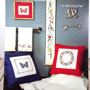 Kwiatowe/Krajobrazowe - Tradycyjne Akcenty, Ulotka nr 167 - Pat Waters Country Crafts Counted Cross Stitch Pattern Ulotka