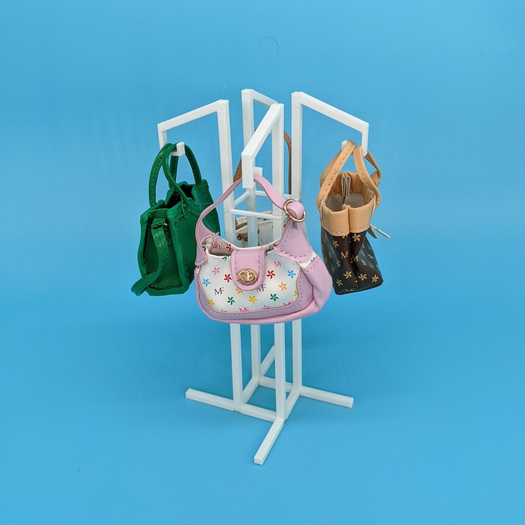 Mini Fashions Brands Toy Purse Rack Stand for 5 Surprise Mini Brands Toys Shopkins Real Littles