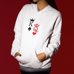 Sudadera Personalizada de Rey y Reina – Sudadera a Juego Personalizada para Parejas, Pullover para Él y Ella, Regalo de Aniversario.