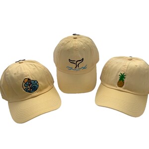 Embroidered Caps | Panda Bear, Pineapple, Faith*Hope*Love, LightHouse, Whale Tale