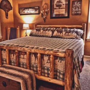 Rustic Log Bed Log cabin, mountain, country decor Log bed Sale!