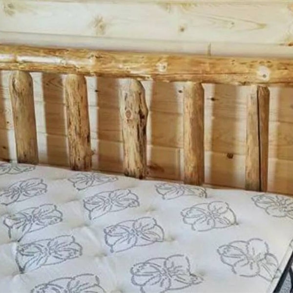 RUSTIC LOG Headboard - Standard  kit  Ships Free !! Twist of Nature brand Beautiful and rustic ! Comes finished! Cabin decor