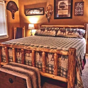 Rustic Log Bed #1 Selling Log Bed on Etsy!! 5 Star rating! Free Shipping Quickest Shipping Available! 29Years in business!