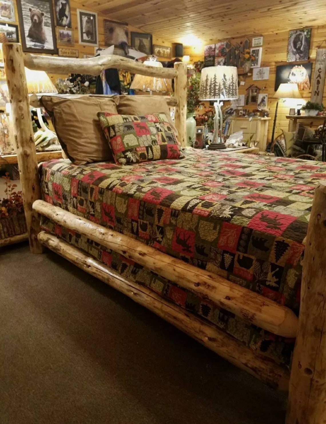 Rustic Log Bed Kit 1 Sturdy Double Log Side Rails 1 Seller Etsy