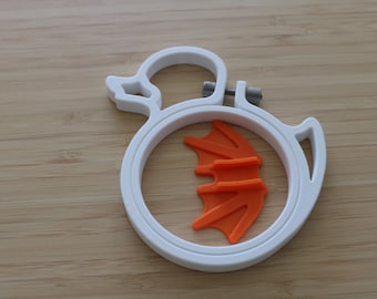 Borduurring met schattige eend en voetjes, 8 cm (3,15 inch), voor kruissteek, borduurwerk, punch needle...