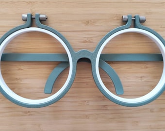 Dual Embroidery Hoop in Glasses Shape, dual 10cm (3.94 in), for Cross Stitch, Embroidery, Punch Needle...