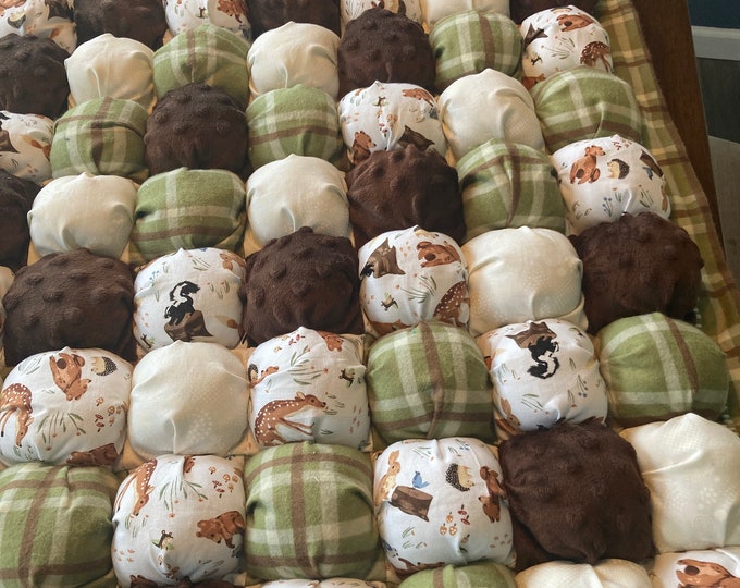 Puffy Bubble Blanket, Woodland Animals, perfect for boy or girl baby