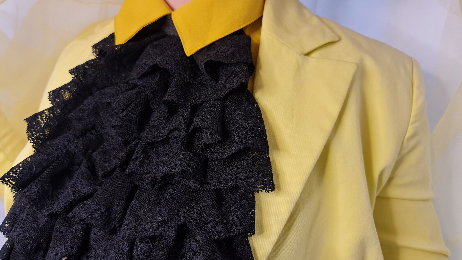 Unique Jabot Wedding Collar Wearableart Ruffled Jabot Etsy