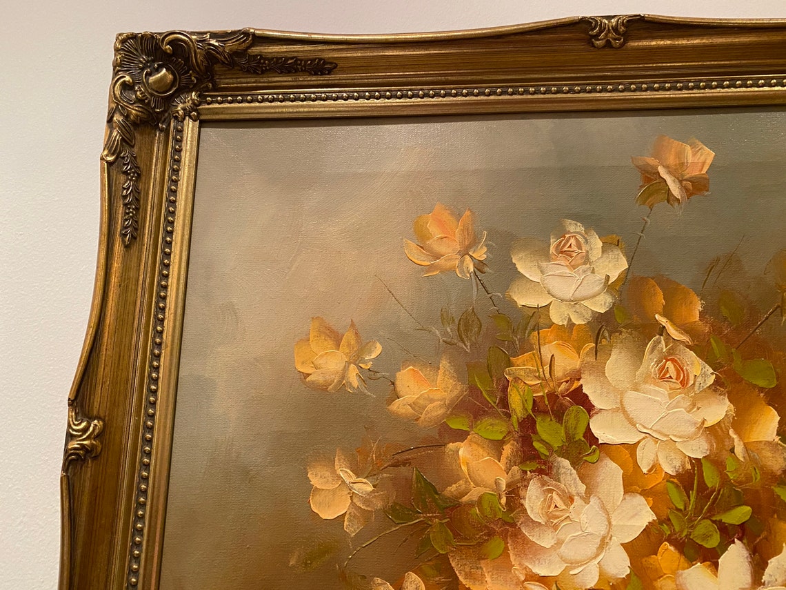 Robert Cox original large still life with roses oil painting Etsy