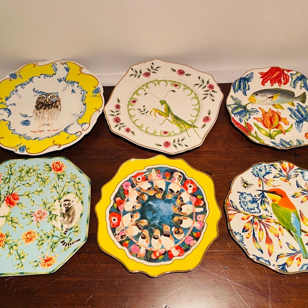 Set of 6 Anthropologie Wall Plates / decorative