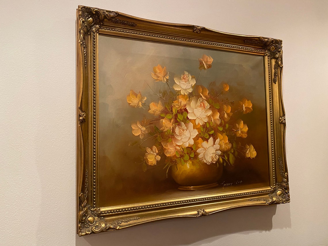 Robert Cox original large still life with roses oil painting Etsy