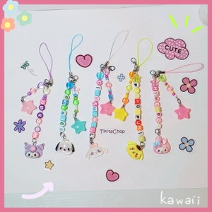 Adornos para teléfono con nombres de letras de Sanrio