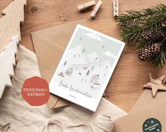 Personalizable Christmas card / folding card A6 "Merry Christmas" | Christmas greeting card | customizable