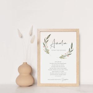 Regalo de bautismo individual Póster DIN A4 / Carta de padrino A4 para ahijado | Regalo de bautismo/cartel de bautismo | regalo de bautismo personalizado