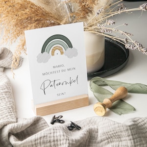 Caja regalo "¿Te gustaría ser madrina/padrino?" / Tarjeta con tarjetero | Regalo para padrinos | Caja de papel kraft | personalizable