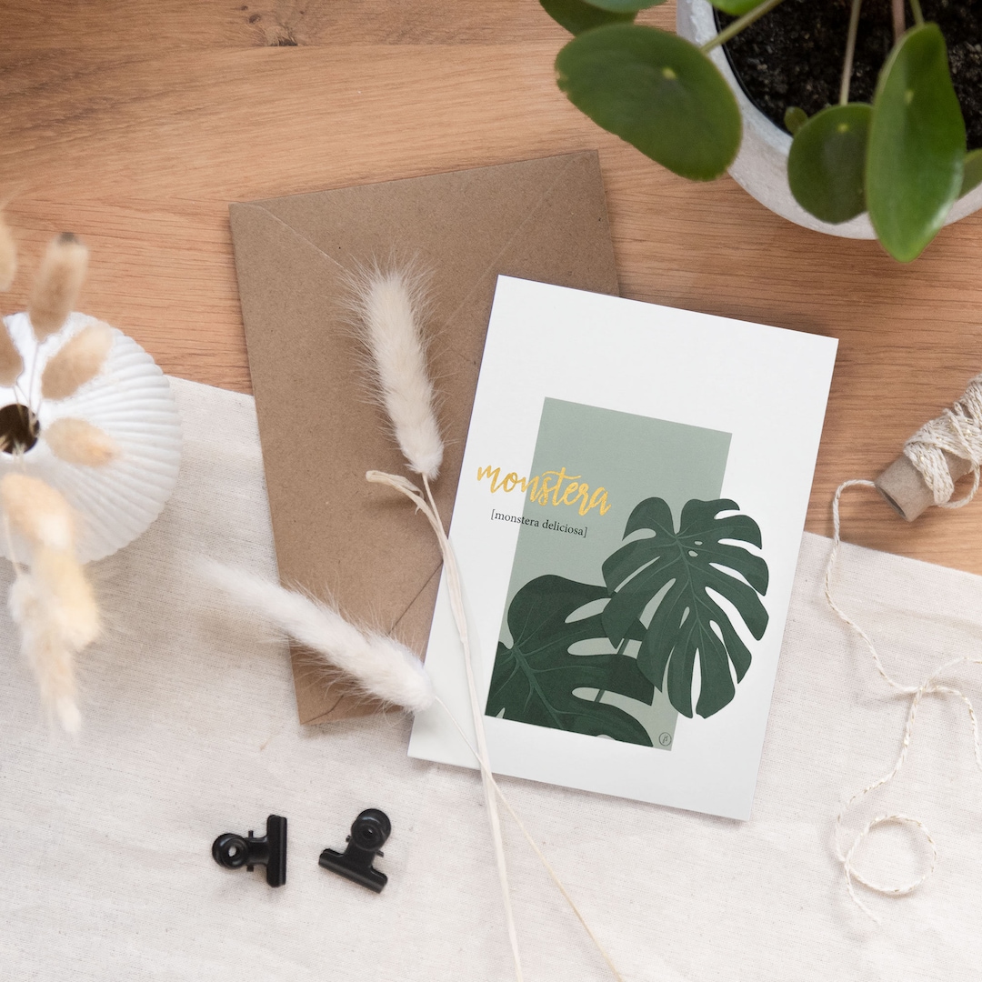 Greeting Card for Plant Lovers Card A6 monstera Etsy UK