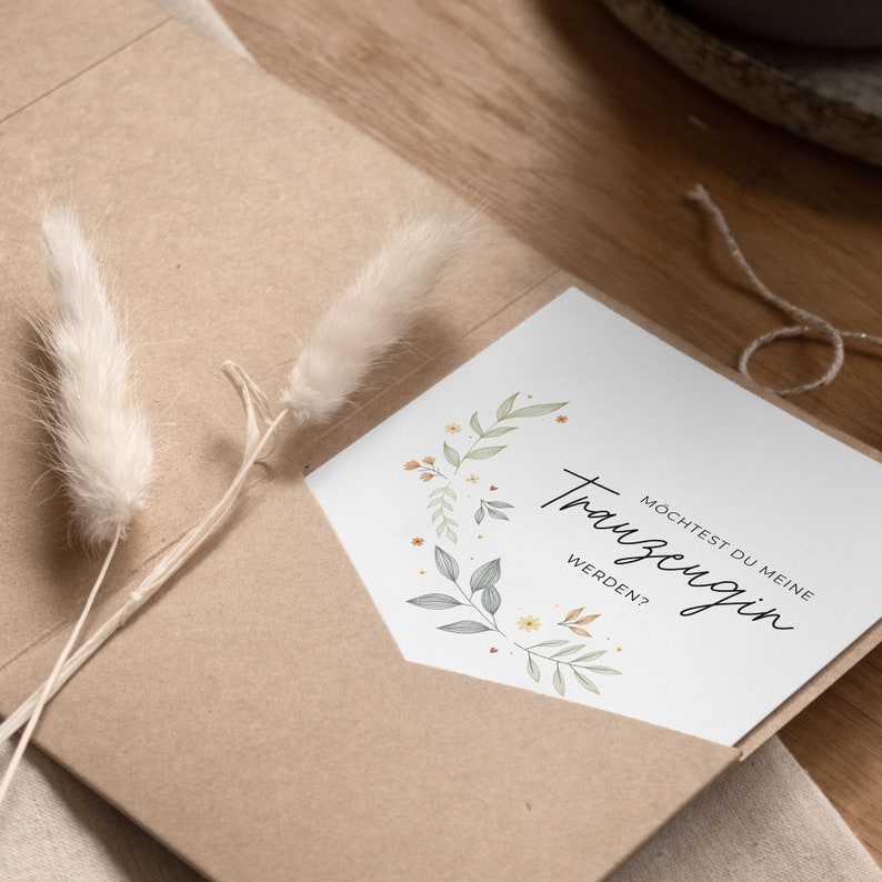 Trauzeugin fragen - die schönsten Ideen & Geschenke + 7 Karten-Vorlagen Personalisierbare Karte Trauzeugin fragen / Karte A6 Bild 7
