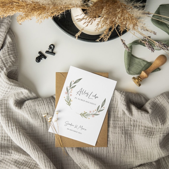 Personalisierte Karte zur Hochzeit / Glückwunschkarte A6 "Alles Liebe zu eurer Hochzeit" | Glückwünsche zur Hochzeit | personalisiert