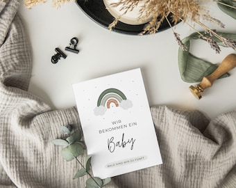 Karte Schwangerschaft verkünden bei Freunden / Karte A6 „Wir bekommen ein Baby“  | Ankündigung Schwangerschaft | Verkündung bei Freunden