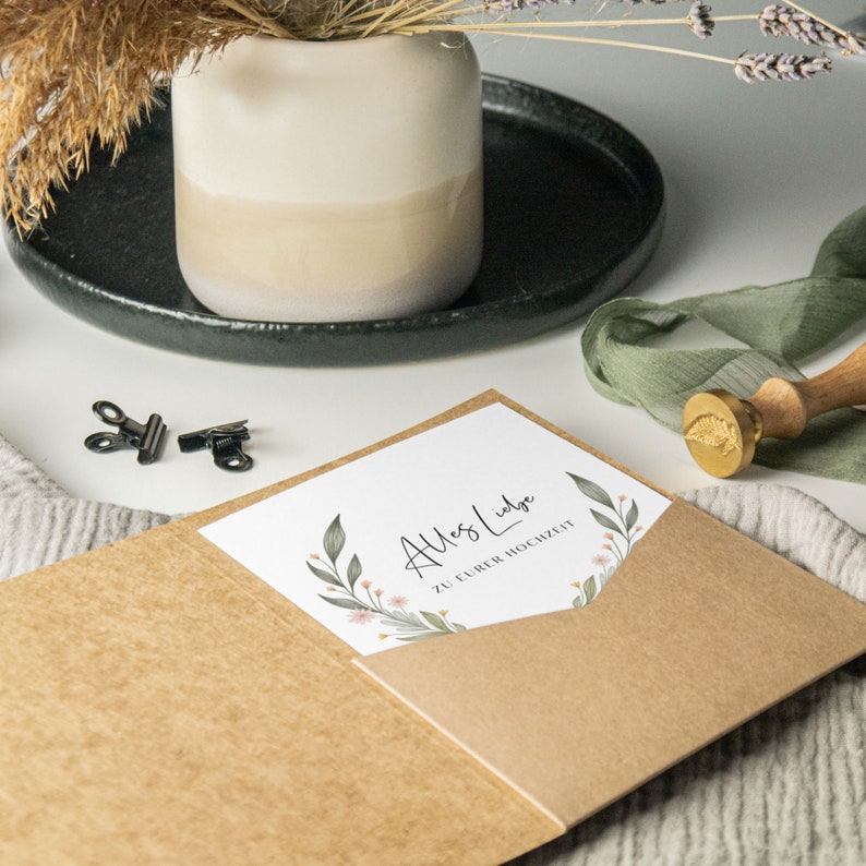Personalized wedding card / congratulations card A6 "All the best to your wedding" | Congratulations on your wedding | personalized image 6