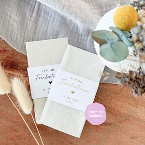 Set of 5 tears of joy banderole wedding, tears of joy wedding, wedding decoration, gold foil, simple design, handkerchief banderole