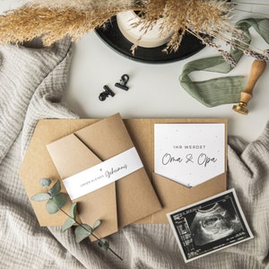 Zwangerschapskaart / A6-kaart bekend maken “Je wordt tante/oom/oma/opa” | Zwangerschapsaankondiging | Zakvouw