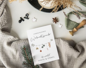 Announcing pregnancy at Christmas | Announcing pregnancy to the family | Christmas miracles pregnancy | DIN A6 card
