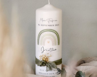 Individual baptism candle | Baptism | Baptism candle rainbow | Baptism candle for boys & girls | Baptism candle with dried flowers | individually