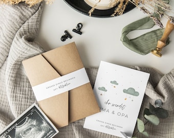 Pregnancy announcement card / Card A6 "You're going to be a grandma and grandpa" | Pregnancy announcement | Pocketfold/envelope | Baby, birth