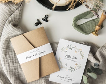 Carte de mariage / carte de félicitations personnalisable A6 "Tous mes vœux pour votre mariage" | Mariage, carte de mariage | personnalisable