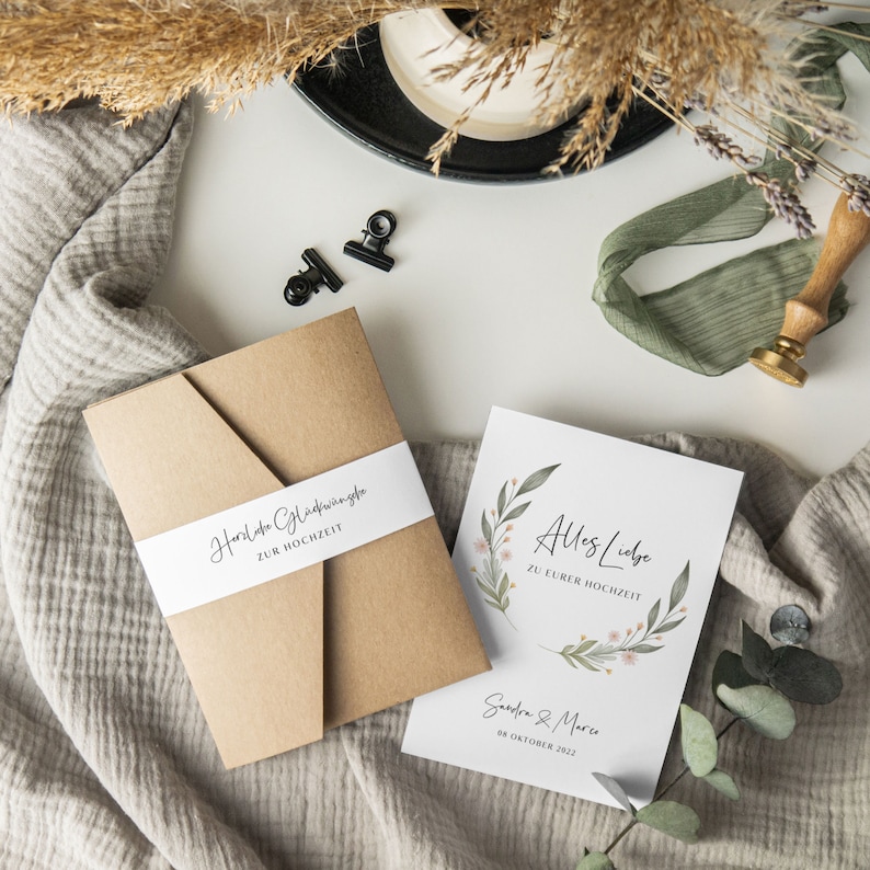 Personalized wedding card / congratulations card A6 "All the best to your wedding" | Congratulations on your wedding | personalized image 2