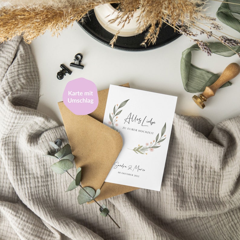 Personalized wedding card / congratulations card A6 "All the best to your wedding" | Congratulations on your wedding | personalized Karte mit Umschlag