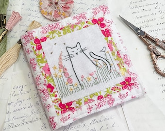 Cat Vintage Needle Book Pattern , PDF Digital Download.Make Your Own Needle Case Sewing, Slow Stitch
