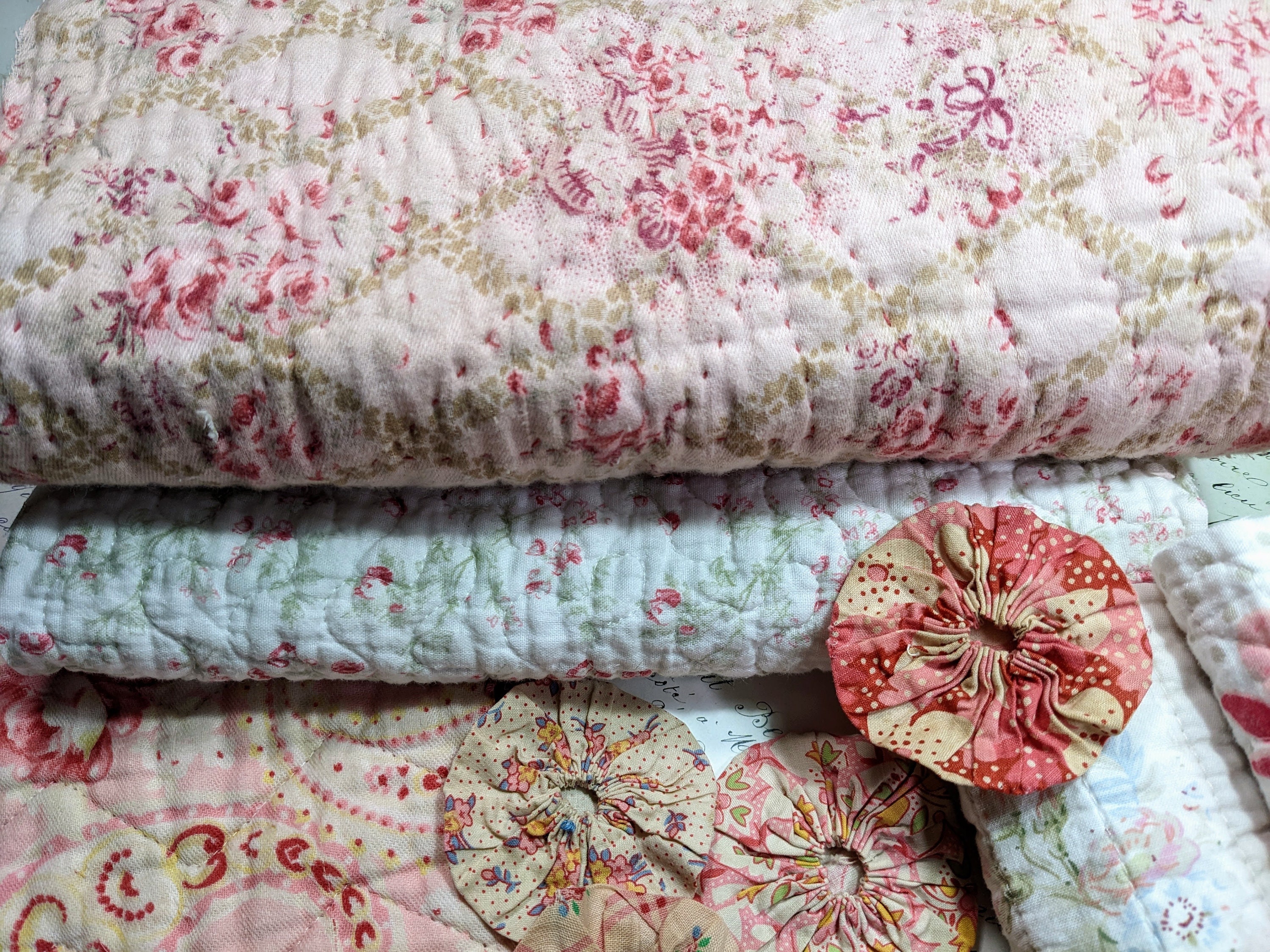 Antique & Vintage Quilt Pieces in Shades of Blush Pink Plus Etsy