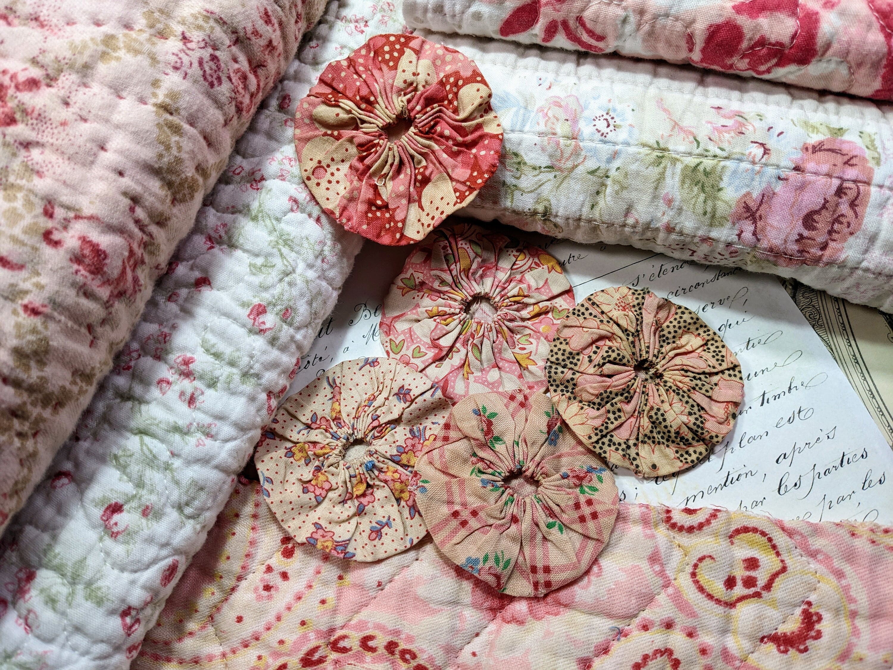 Antique & Vintage Quilt Pieces in Shades of Blush Pink Plus Etsy