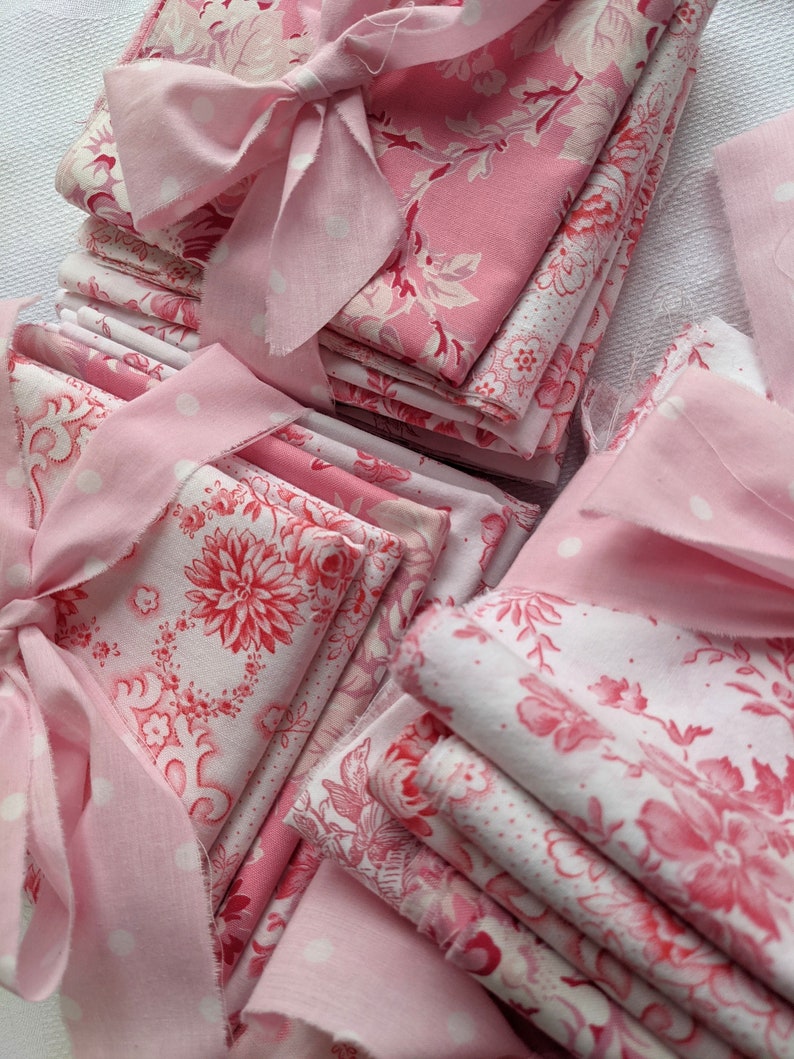 Vintage French Fabric Bundle 5 Cotton Fabric Remnants Vintage Etsy