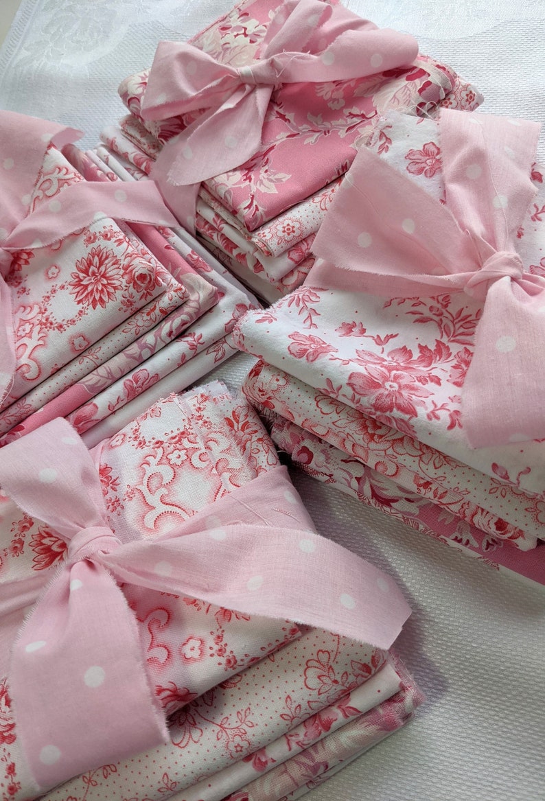 Vintage French Fabric Bundle 5 Cotton Fabric Remnants Vintage Etsy UK