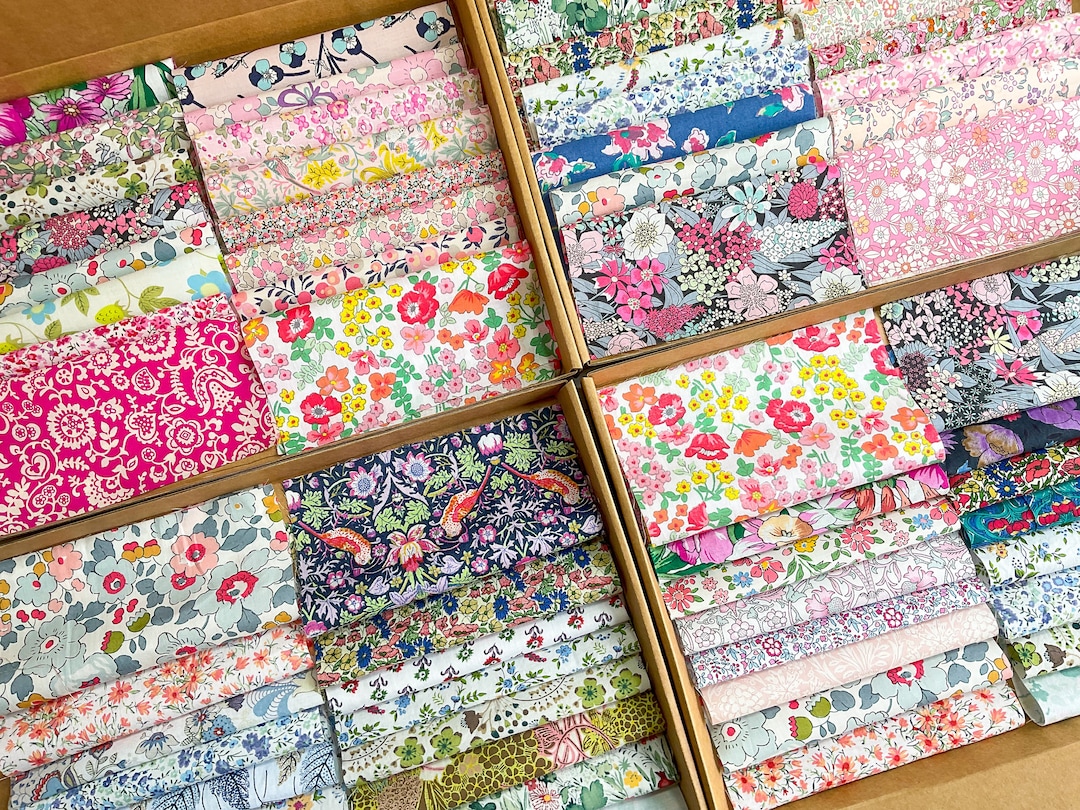 Vintage Liberty London Fabric Squares: Tana Lawn Floral Cotton, Old ...