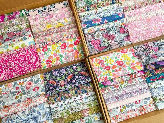 Vintage Liberty London Fabric Squares: Tana Lawn Floral Cotton, Old Fabric Scraps