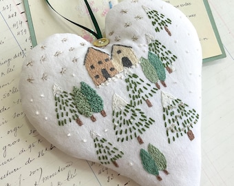 Winter Christmas Heart Embroidery Design Download, PDF