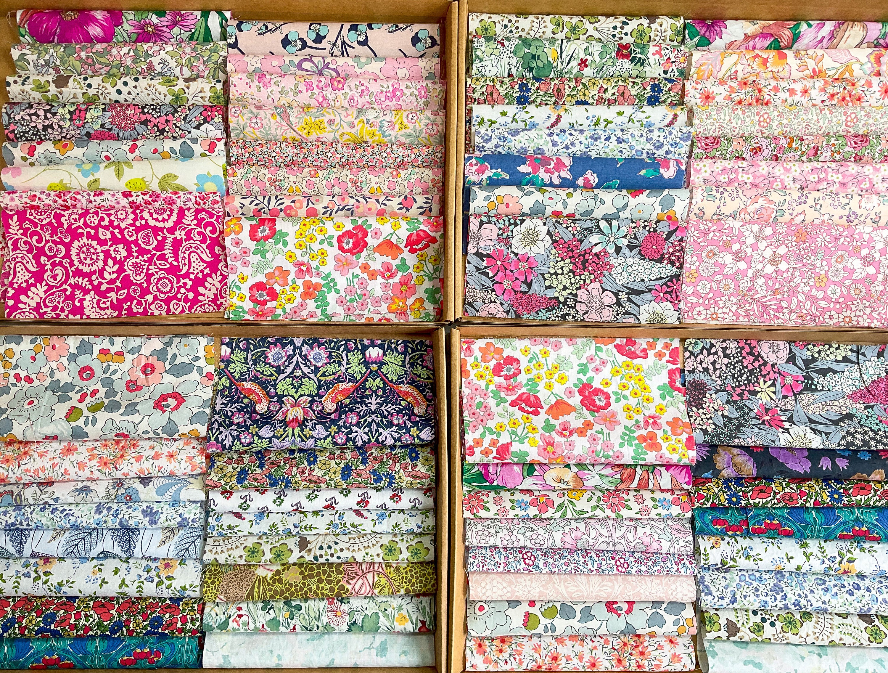 Vintage Liberty London Fabric Squares: Tana Lawn Floral Cotton, Old ...