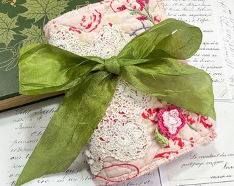 Fabric Journal kit, Make Your Own Journal/ Needle Book Sewing Kit. Slow stitch.