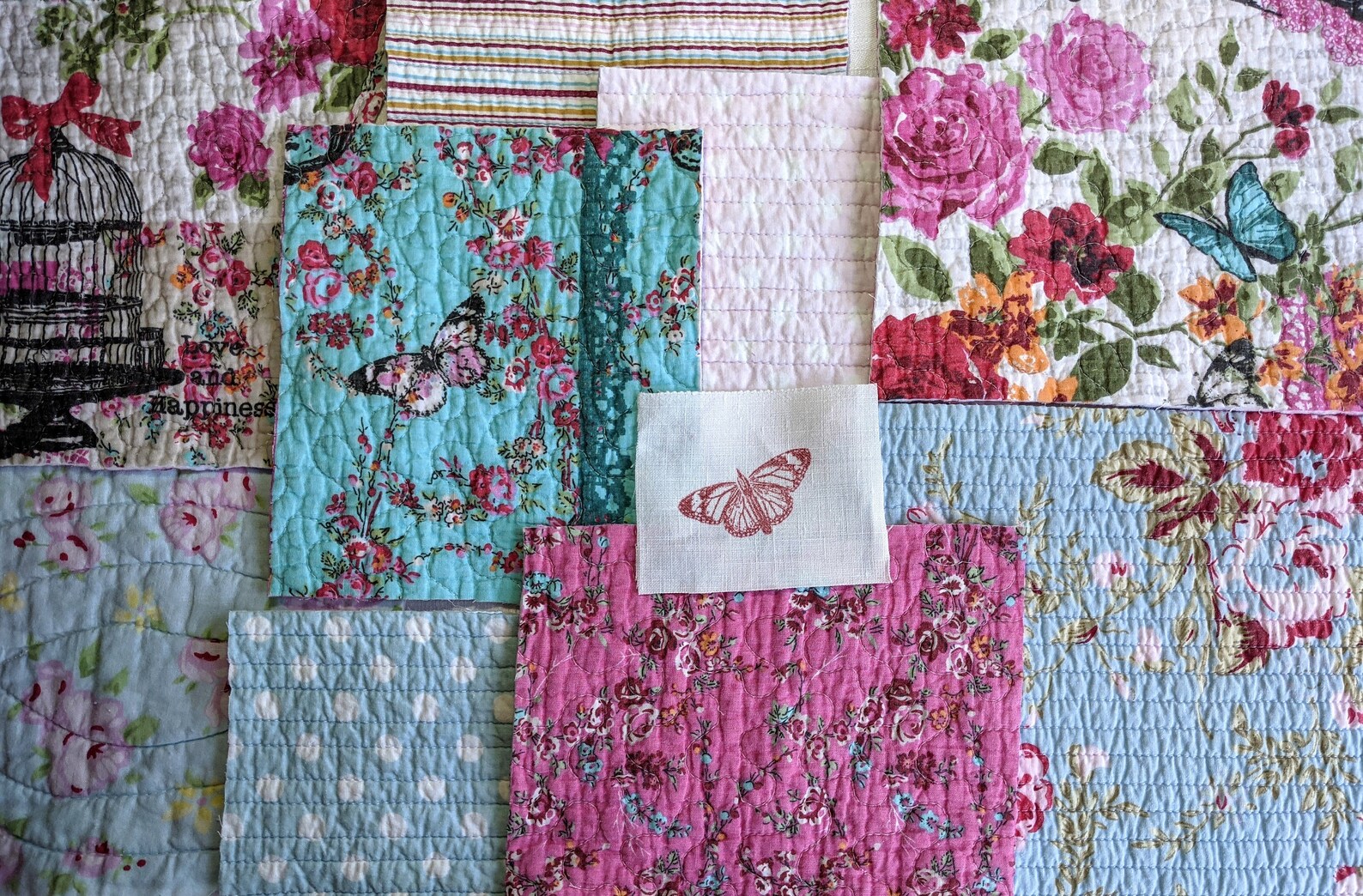 Vintage Quilt Fabric Pieces Remnants Bundle Quilted Cotton Etsy